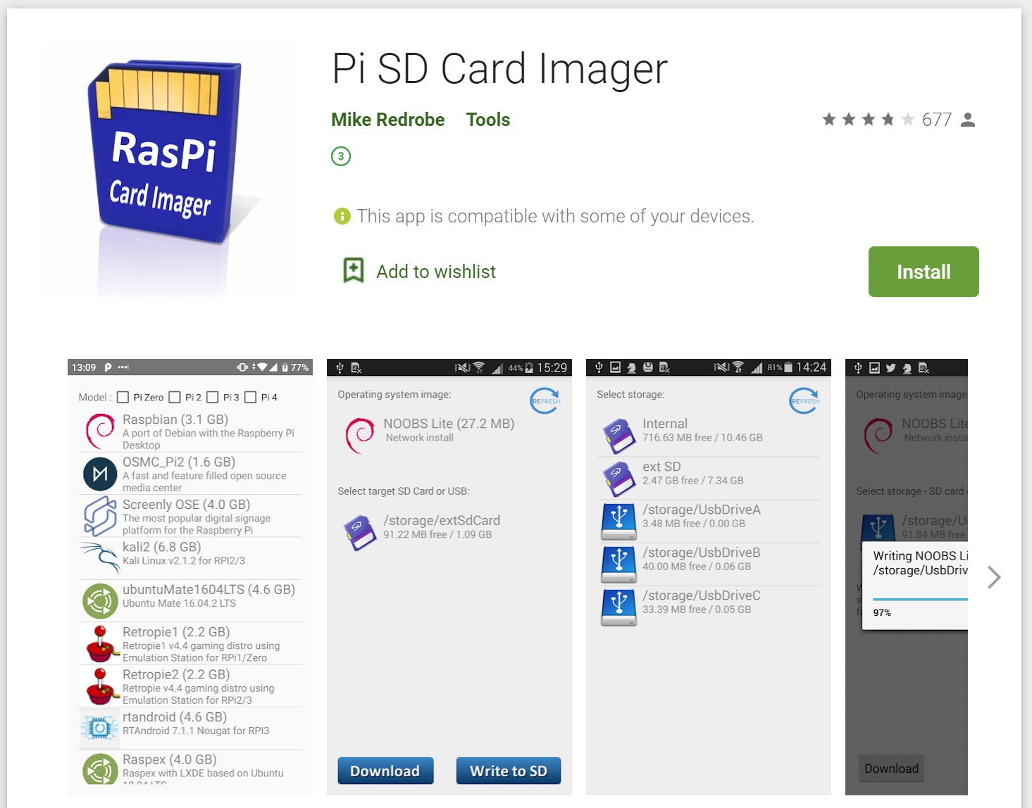 makers Android 기기를 사용하여 Raspberry Pi SD 카드 작성 방법
